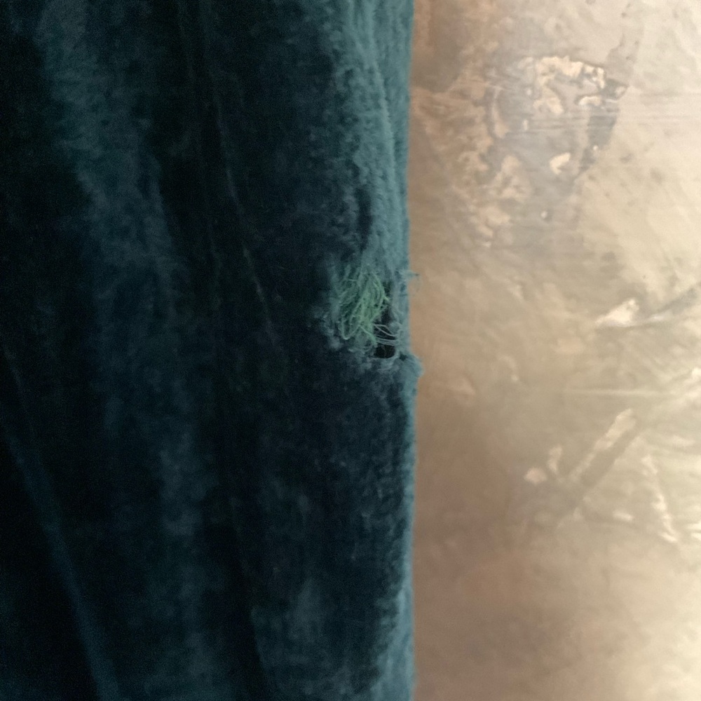 Le Chateau | Vintage 90s Crushed Velvet Maxi Dress | Teal Babydoll | M - Picture 6 of 7